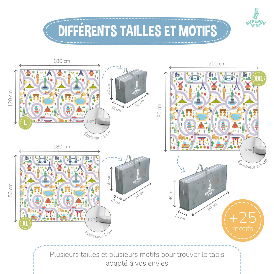 Tapis de Jeu en mousse, épais et pliable - Superbe Bébé#couleur_monuments