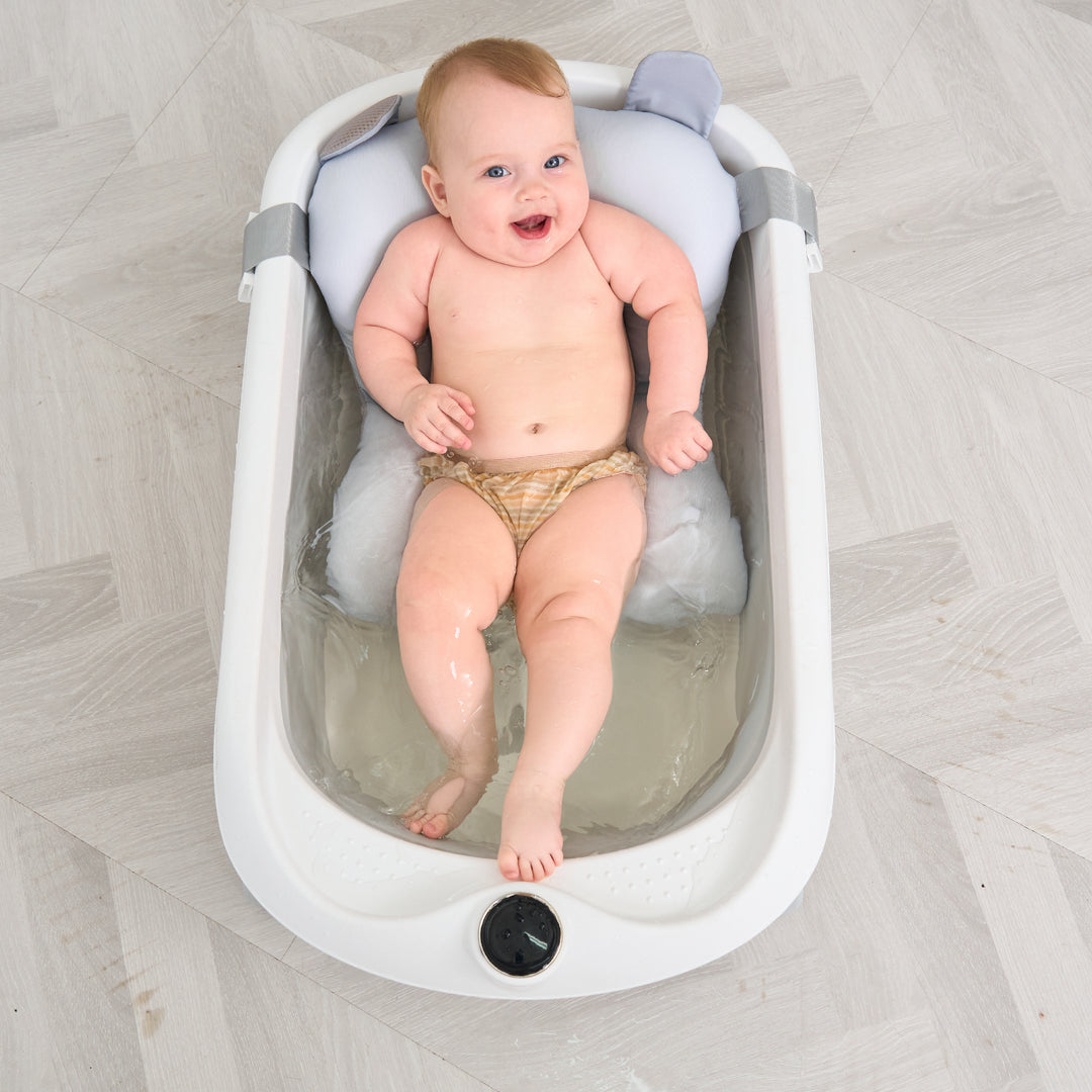 Baignoire bébé pliable - Thermomètre et coussin inclus#couleur_grey