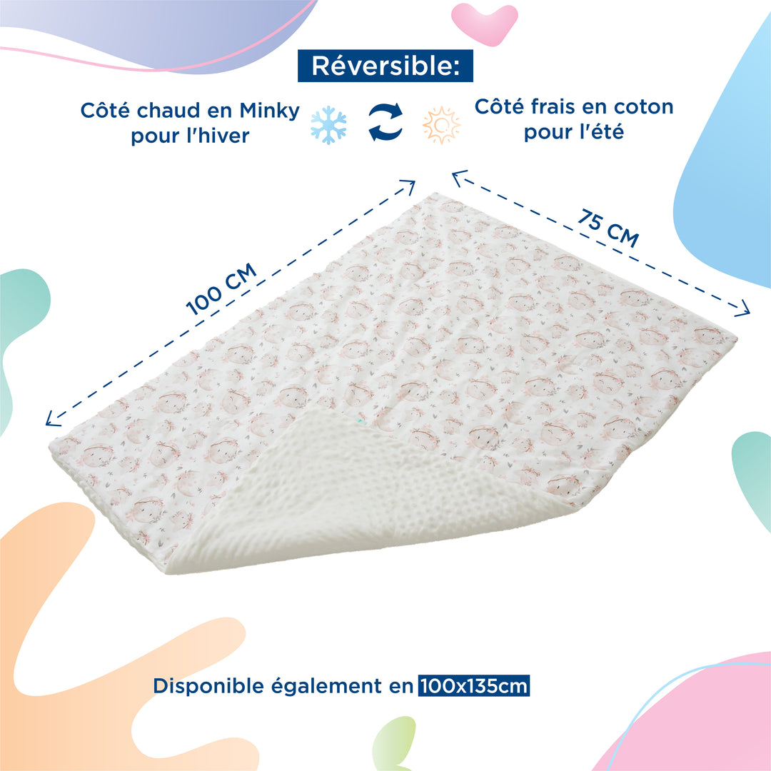 Couverture en Coton et Minky#couleur_aster-white