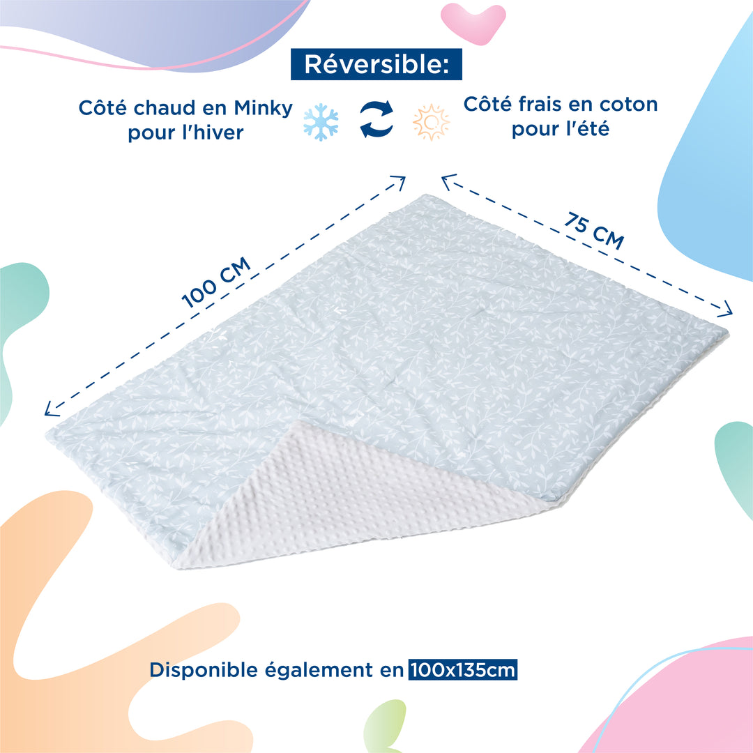 Couverture en Coton et Minky#couleur_herbal