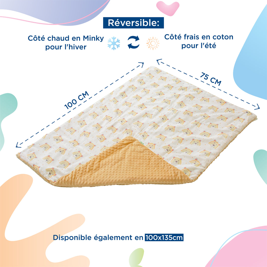 Couverture en Coton et Minky#couleur_bear-rainbow