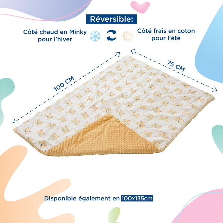 Couverture en Coton et Minky#couleur_bear-rainbow