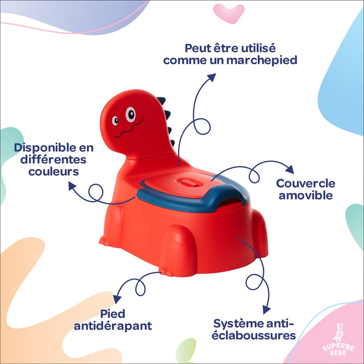 Pot bébé d'apprentissage de la propreté - DINO#couleur_rouge