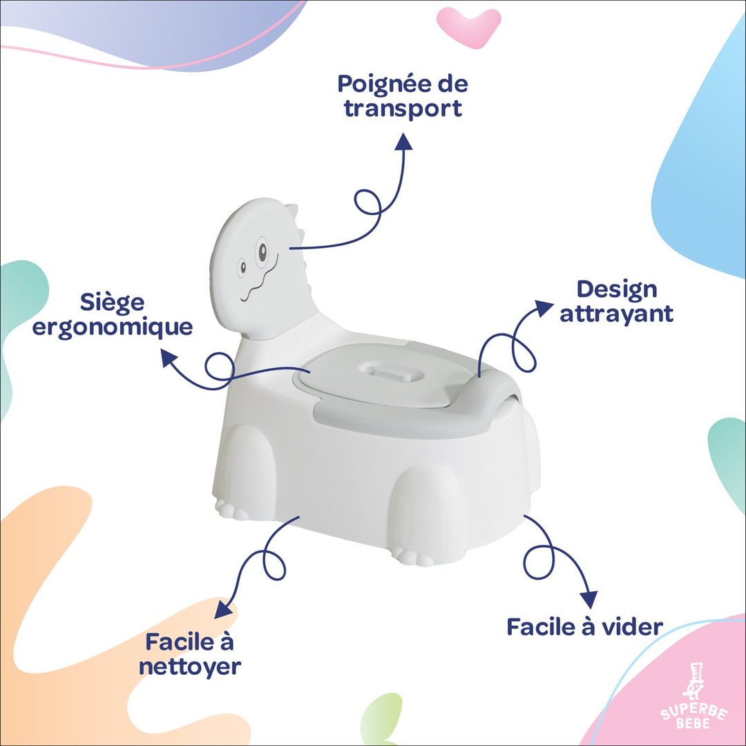 Pot bébé d'apprentissage de la propreté - DINO#couleur_blanc