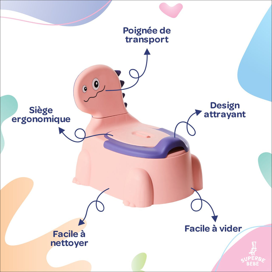 Pot bébé d'apprentissage de la propreté - DINO#couleur_rose