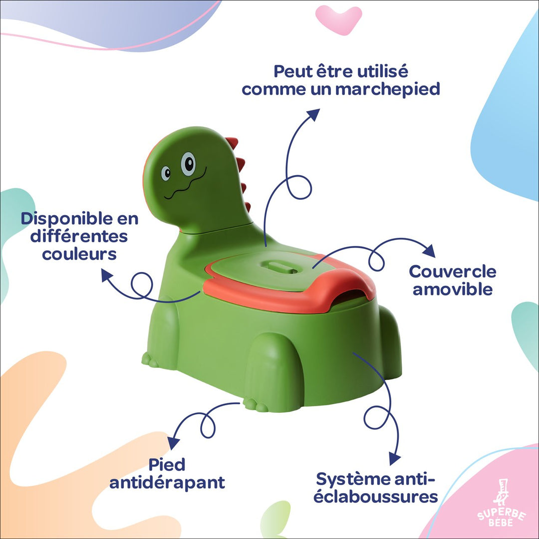 Pot bébé d'apprentissage de la propreté - DINO#couleur_vert