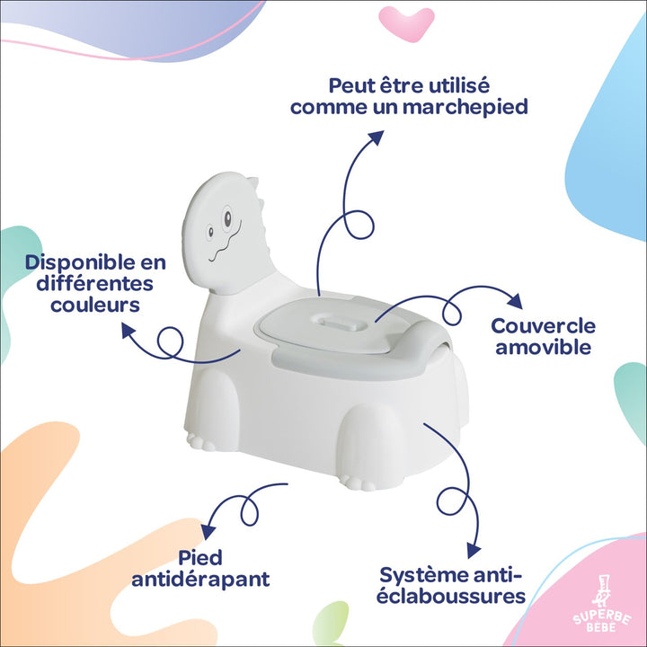 Pot bébé d'apprentissage de la propreté - DINO#couleur_blanc