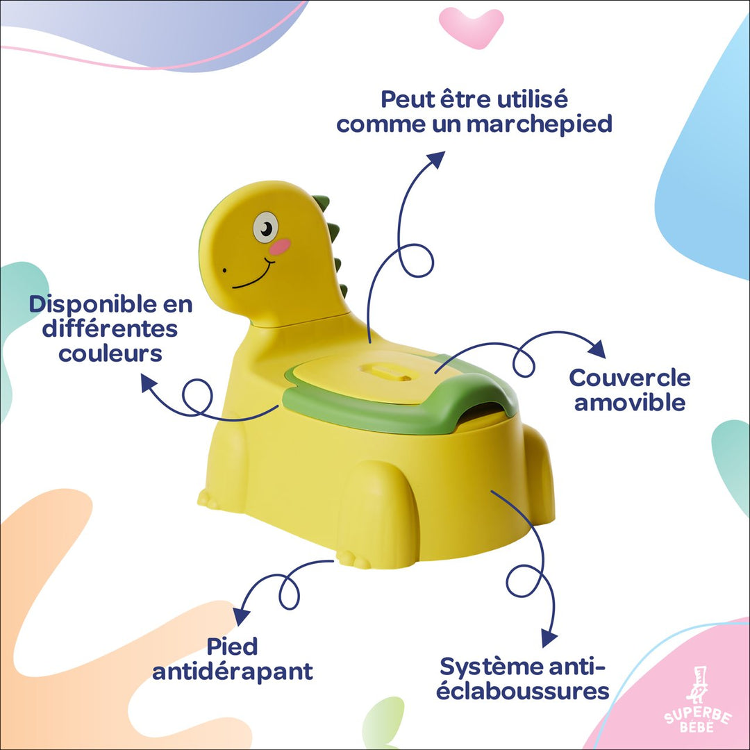 Pot bébé d'apprentissage de la propreté - DINO#couleur_jaune