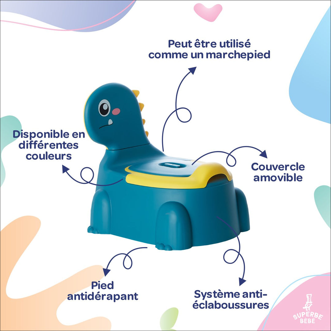 Pot bébé d'apprentissage de la propreté - DINO#couleur_bleu