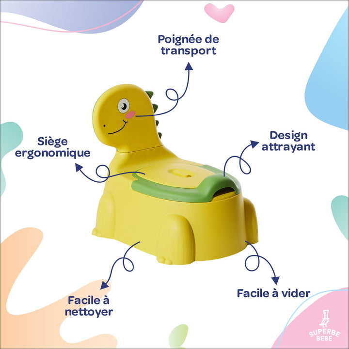 Pot bébé d'apprentissage de la propreté - DINO#couleur_jaune