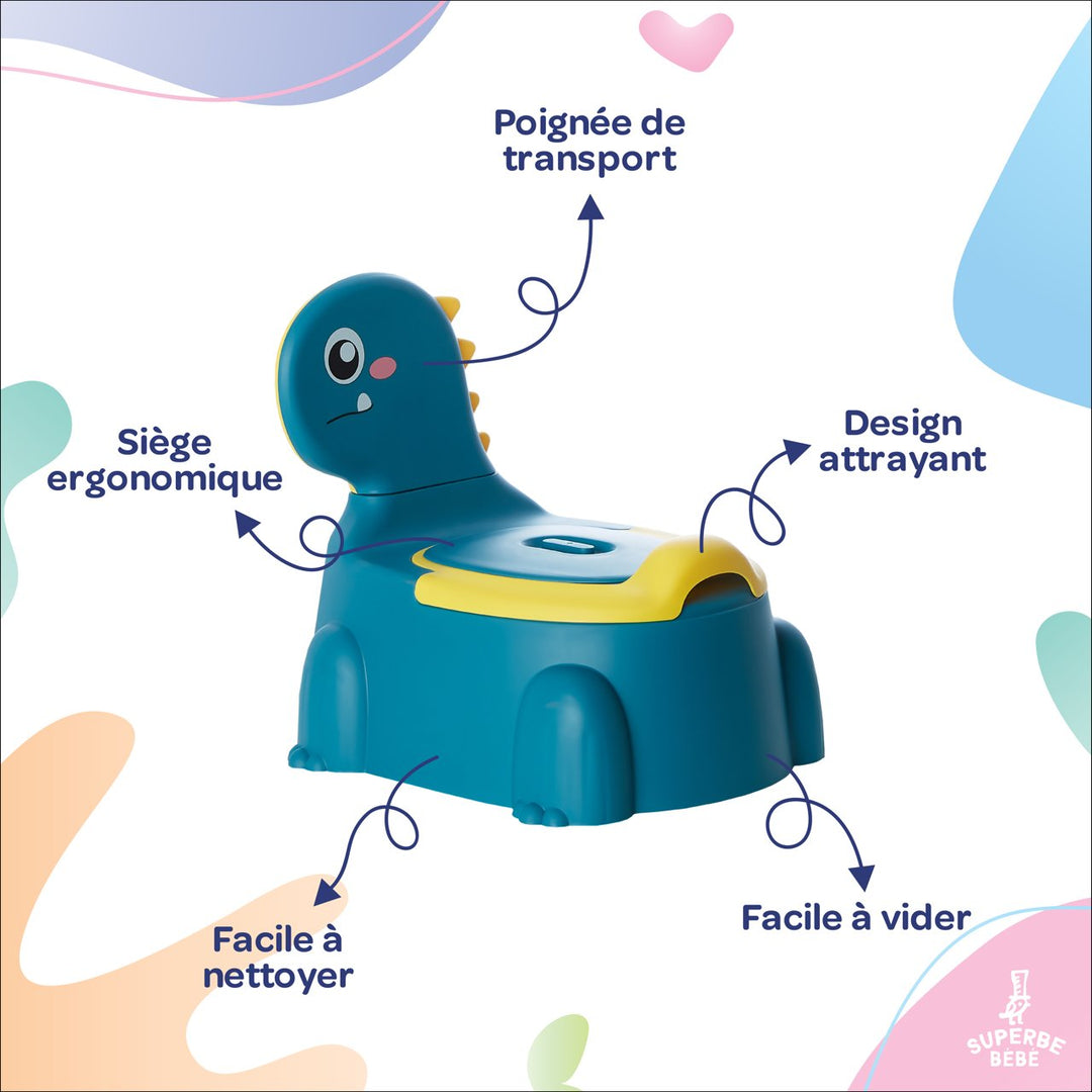 Pot bébé d'apprentissage de la propreté - DINO#couleur_bleu