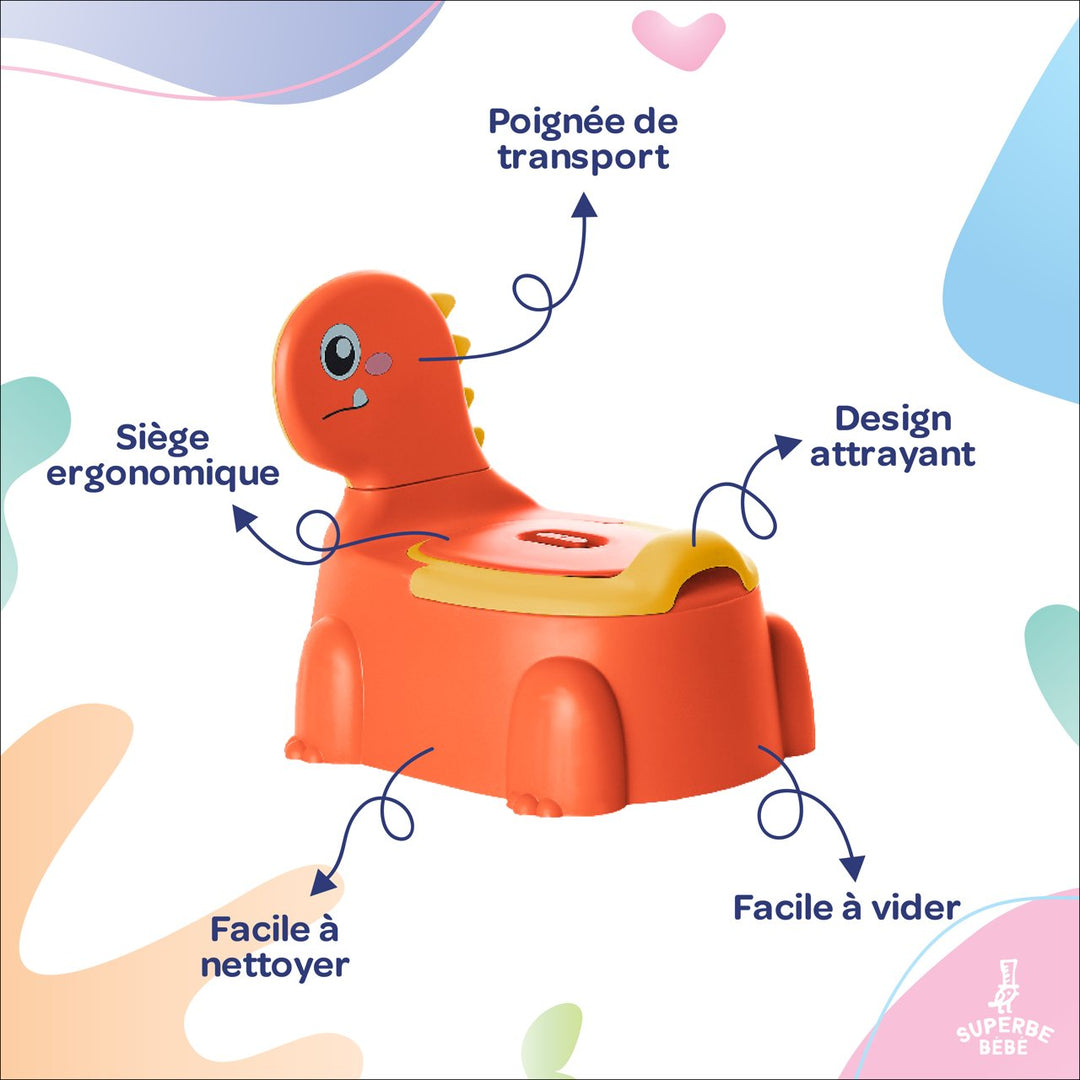 Pot bébé d'apprentissage de la propreté - DINO#couleur_orange