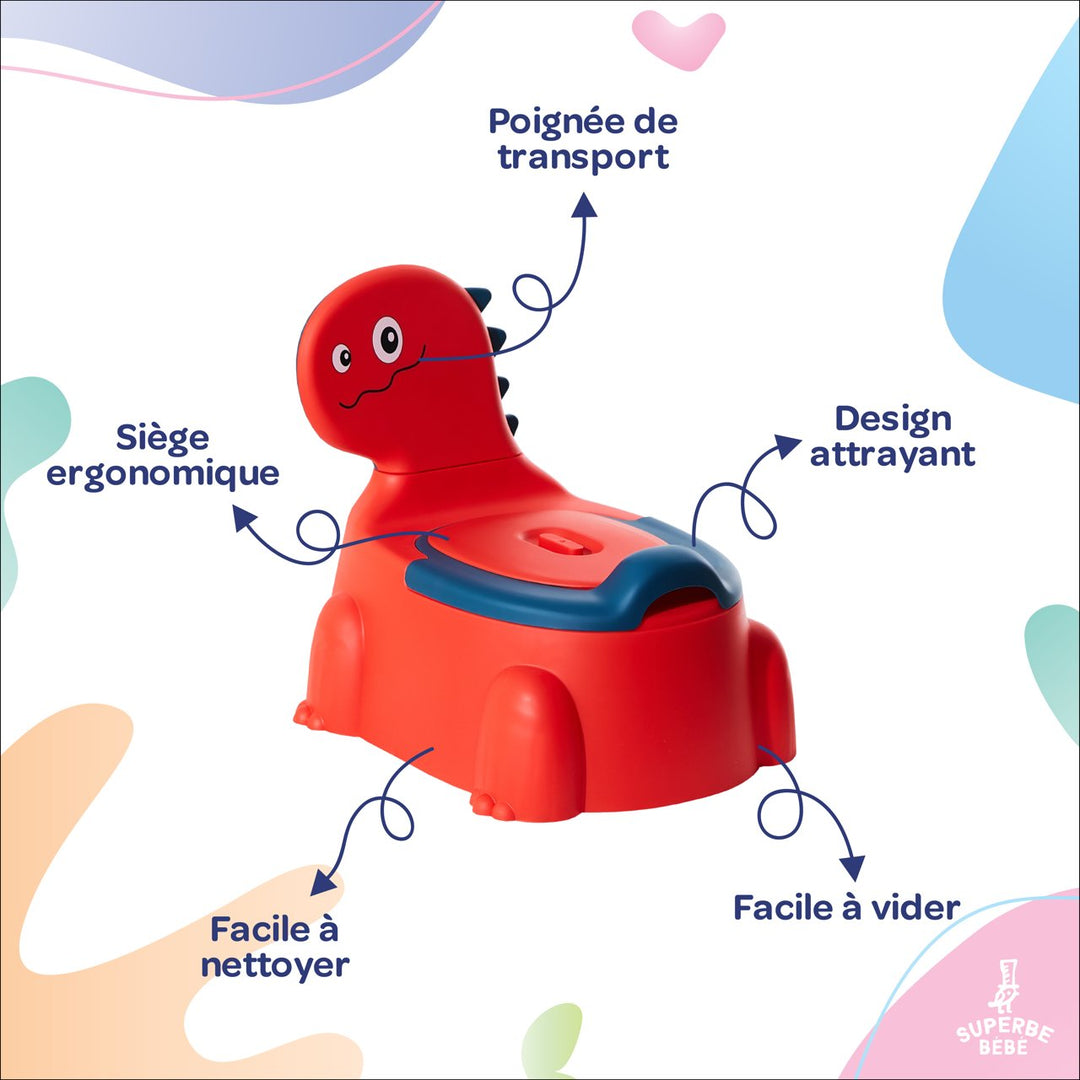 Pot bébé d'apprentissage de la propreté - DINO#couleur_rouge