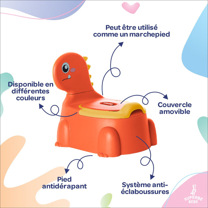 Pot bébé d'apprentissage de la propreté - DINO#couleur_orange